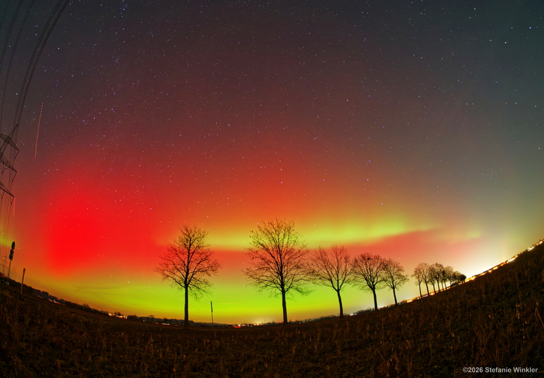 Polarlichter in Bayern; Hollener See bei München; 19.01.2026