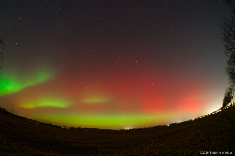 Polarlichter in Bayern; Hollener See bei München; 19.01.2026